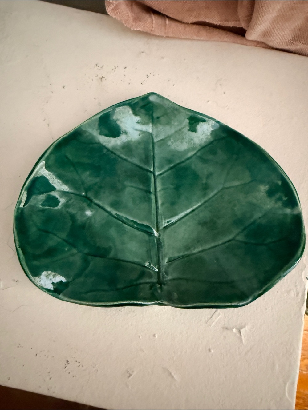 Jessica’s Tileworks Sea Grape Leaf Tray Bahamas Green Ceramic 2011